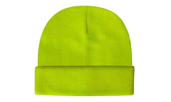 Headwear Hi-vis Knitted Acrylic Beanie X12 - 3028 Cap Headwear Professionals Green One Size 